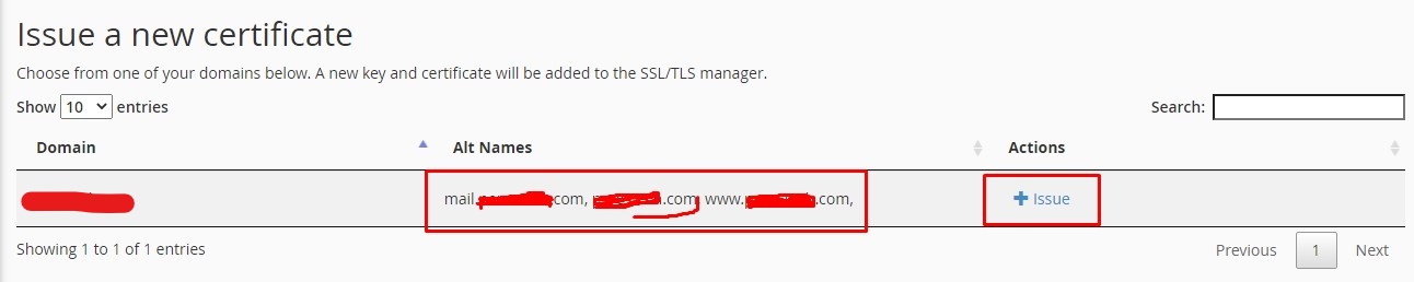 issuing free SSL certificate