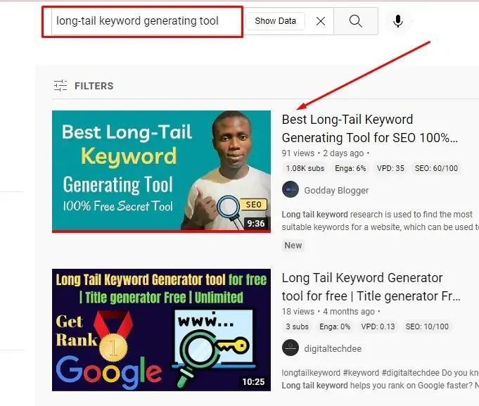 Youtube Video rank for long tail keyword