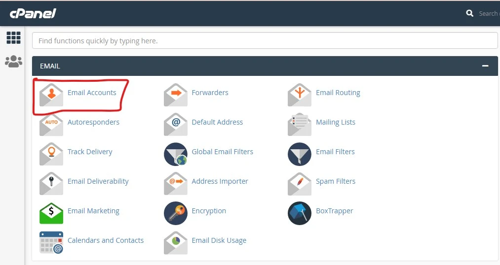 Cpanel homepage